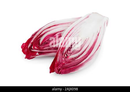 red chicory or radicchio isolated on white background Stock Photo