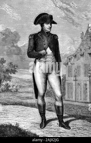 Napoleon Bonaparte. First Consul. 1803. Antique illustration. 1890. Stock Photo