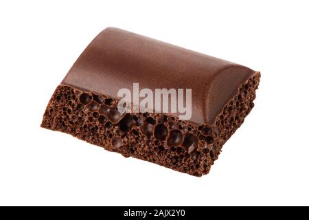 chocolate piece isolated on white background with clipping path Stock Photo