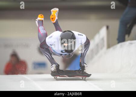 Tomass DUKURS (LAT), start, action, BMW IBSF World Cup Skeleton of Men, on January 5th, 2020 in Winterberg/Germany. Â | usage worldwide Stock Photo