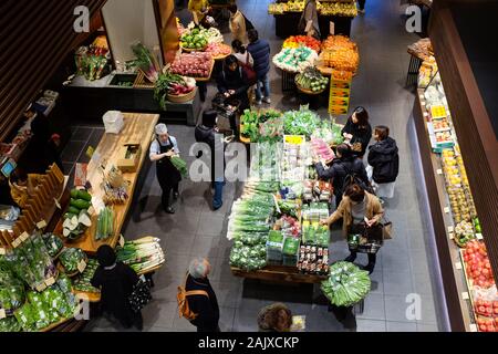 The fruit and veg section of a supermarket in Kyoto, Japan. Stock Photo