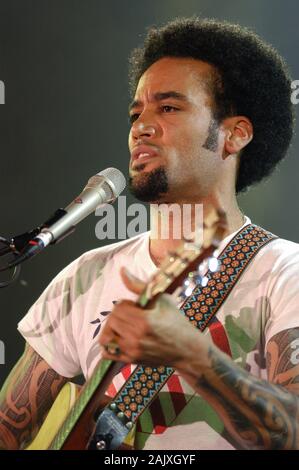 Milano Italy 05/31/2003, Civic Arena :  Ben Harper in concert during the musical event 'Festivalbar 2003'. Stock Photo