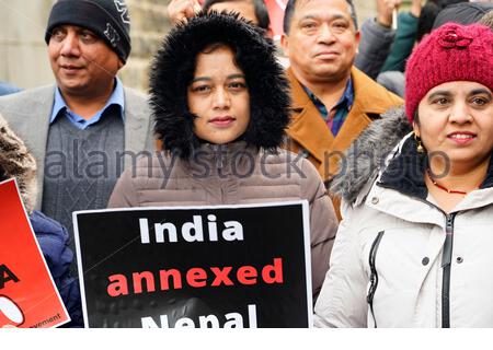 Edinburgh, Scotland, UK. 6th  Jan 2020.  Kalapani belongs to Nepal! Back off India. A territorial map published by the Government of India in October 2019  wrongly portrays Nepali sovereign territories Kalapani, Lipulekh, and Limpiyadhura as parts of India. Demonstration outside the Consulate General of India in Rutland Square to agitate and educate about the real India/Nepal Border Issue before it's forgotten. Protest organised by NRNA Scotland. Credit: Craig Brown/Alamy Live News Stock Photo