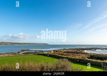 Port Eynon Salt House and the Salt house spit. Port Eynon, Gower Peninsula, Wales. UK Stock Photo