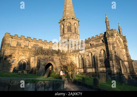 All Saints Church, the Parish church of the historical market town of Bakewell in the heart of the Peak District. Stock Photo