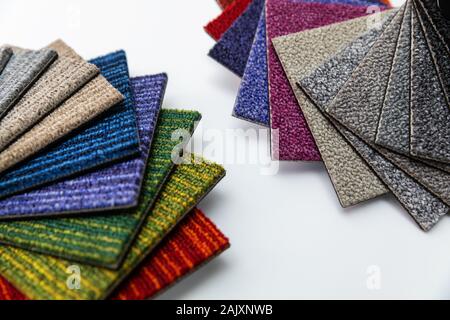 carpet samples on white background Stock Photo