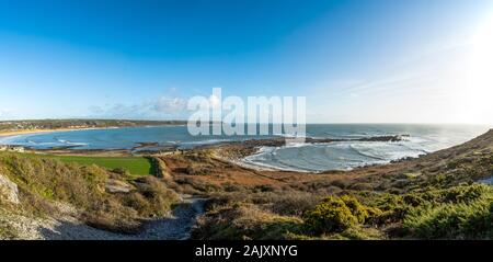 Port Eynon Salt House and the Salt house spit. Port Eynon, Gower Peninsula, Wales. UK Stock Photo