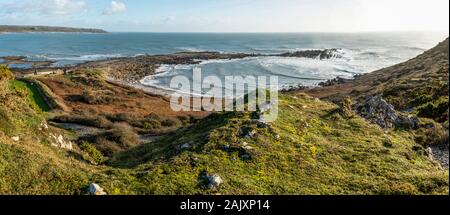 Port Eynon Salt House and the Salt house spit. Port Eynon, Gower Peninsula, Wales. UK Stock Photo