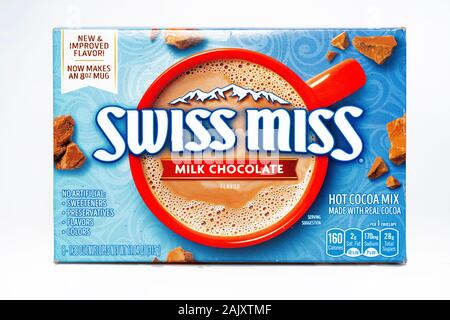 Food Swiss Miss milk chocolate hot cocoa mix powder Stock Photo