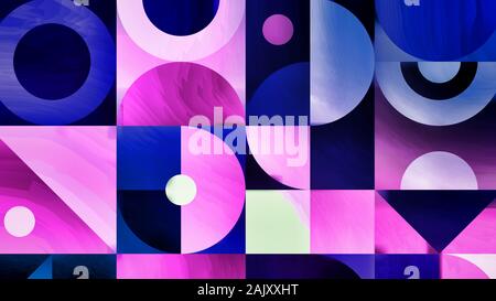 Abstract image with blue and pink geometric pattern Stock Photo