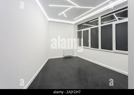 Empty unfurnished loft room interior white style color Stock Photo