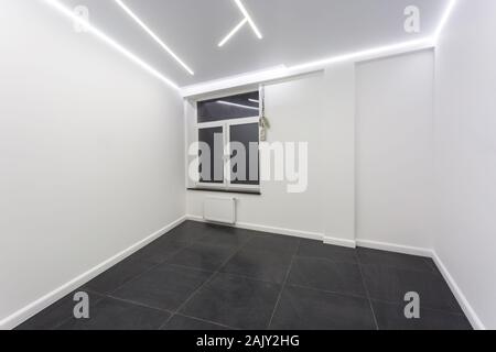 Empty unfurnished loft room interior white style color Stock Photo