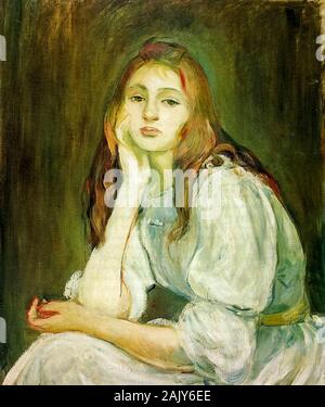 Berthe Morisot, Julie Daydreaming, portrait painting, 1894 Stock Photo