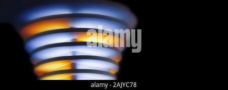 Colorful Light on Black Background, Abstract Background. Abstract colorful curve pattern on black background. Stock Photo