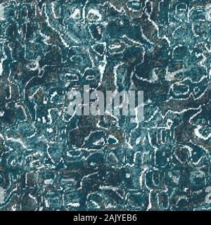 Ragged bubbly noisy wavy indigo blue pattern motif Stock Vector