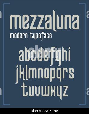Modern condensed sanserif minimalist font typeface in vector format Stock Vector