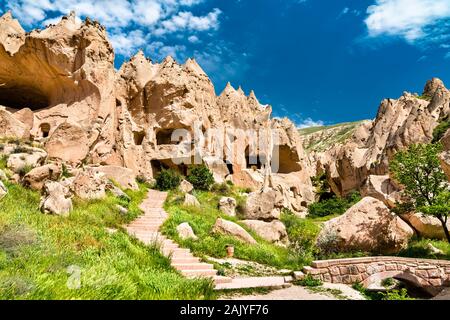 Remains of Zelve Monastery in Cappadocia, Turkey Stock Photo