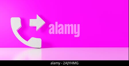 Incoming call icon on white background. Phone handset with arrow symbol ...