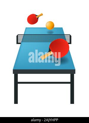 Pingpong or table tennis isolated icon, sport game equipment Stock Vector