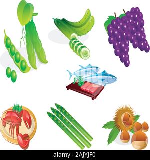 VEGETABLES ARE FRESH FOR COOKING IN KITCHEN Stock Vector