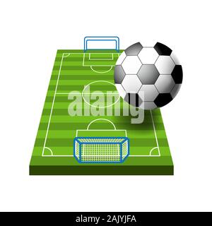 Soccer or football field or ground isolated icon, sport game Stock Vector