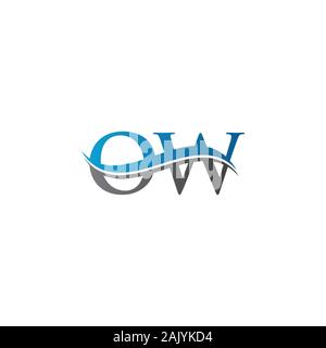 Initial Letter OW Logo Design Vector Template. OW Letter Logo Design Stock Vector
