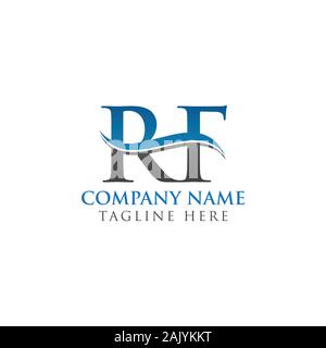 Initial Letter RF Logo Design Vector Template. RF Letter Logo Design Stock Vector