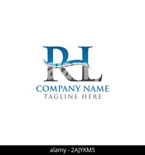 Initial Letter RL Logo Design Vector Template. RL Letter Logo Design Stock Vector