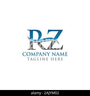 Initial Letter RZ Logo Design Vector Template. RZ Letter Logo Design Stock Vector