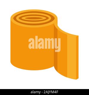 Insulation or wool, building material, glasswool or soundproofing roll Stock Vector