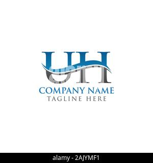 Initial Letter UH Logo Design Vector Template. UH Letter Logo Design Stock Vector