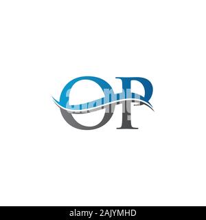 Initial Letter OP Logo Design Vector Template. OP Letter Logo Design Stock Vector
