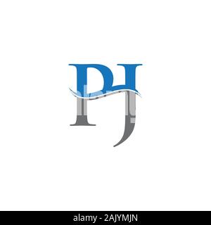 Initial Letter PJ Logo Design Vector Template. PJ Letter Logo Design Stock Vector