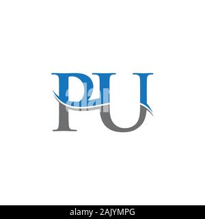 Initial Letter PU Logo Design Vector Template. PU Letter Logo Design Stock Vector