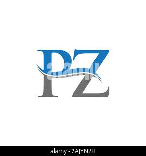 Initial Letter PZ Logo Design Vector Template. PZ Letter Logo Design Stock Vector