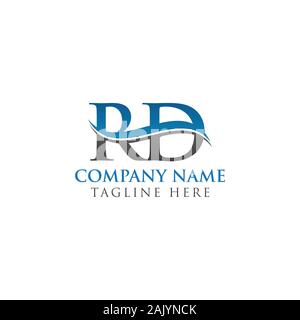 Initial Letter RD Logo Design Vector Template. RD Letter Logo Design Stock Vector