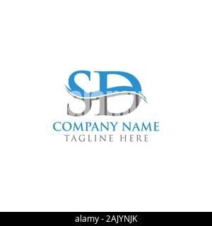 Initial Letter SD Logo Design Vector Template. SD Letter Logo Design Stock Vector