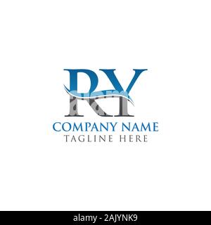 Initial Letter RY Logo Design Vector Template. RY Letter Logo Design Stock Vector