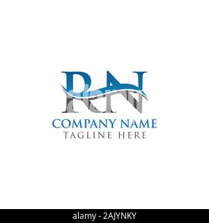 Initial Letter RN Logo Design Vector Template. RN Letter Logo Design Stock Vector