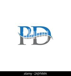 Initial Letter PD Logo Design Vector Template. PD Letter Logo Design Stock Vector