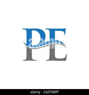 Initial Letter PE Logo Design Vector Template. PE Letter Logo Design Stock Vector