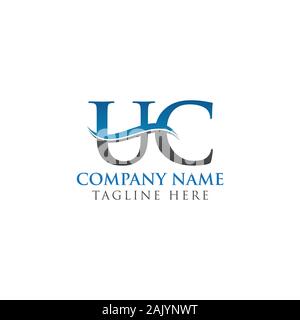 Initial Letter UC Logo Design Vector Template. UC Letter Logo Design Stock Vector