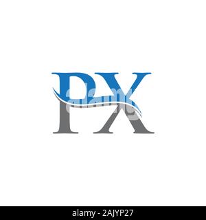 Initial Letter PX Logo Design Vector Template. PX Letter Logo Design Stock Vector