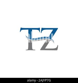 Initial Letter TZ Logo Design Vector Template. TZ Letter Logo Design Stock Vector