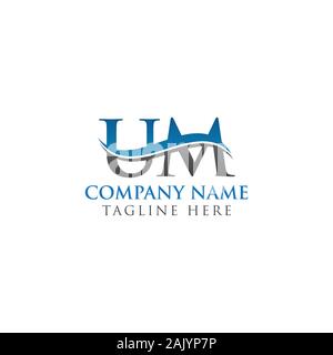 Initial Letter UM Logo Design Vector Template. UM Letter Logo Design Stock Vector