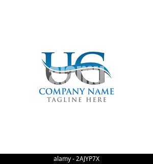 Initial Letter UG Logo Design Vector Template. UG Letter Logo Design Stock Vector