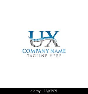 Initial Letter UX Logo Design Vector Template. UX Letter Logo Design Stock Vector