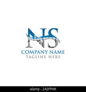 Initial Letter NS Logo Design Vector Template. NS Letter Logo Design Stock Vector