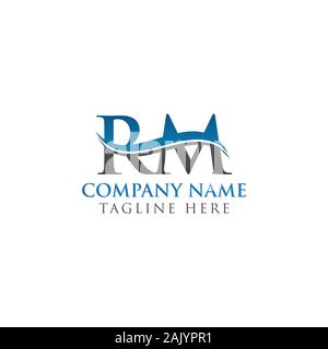 Initial Letter RM Logo Design Vector Template. RM Letter Logo Design Stock Vector