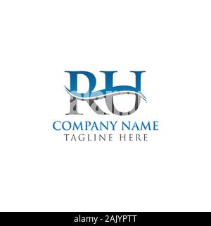 Initial Letter RU Logo Design Vector Template. RU Letter Logo Design Stock Vector